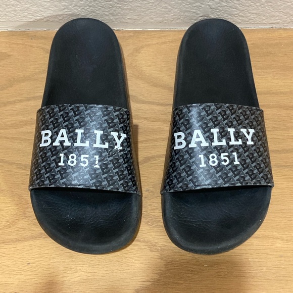 Bally Sabrio Slide Sandals Mens Size 10 Black - Picture 2 of 10